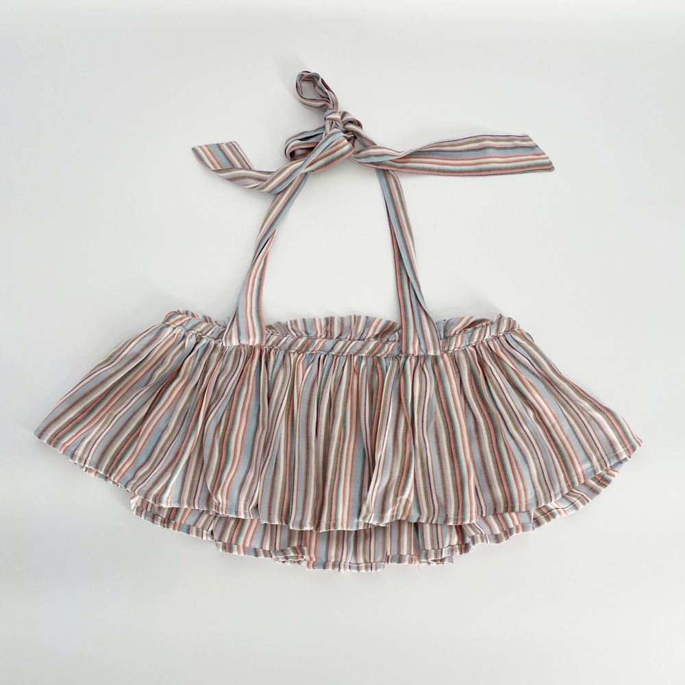 American Eagle Striped Flowy Halter Crop Top